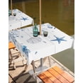 thumbnail image 2 of Outdoor Tablecloth with Umbrella Hole for Patio/Picnic/Party/Camping, Blue Coastal Waterproof Table Cloth Square Cover Washable, Summer Eucalyptus Leaves Beach Ocean Starfish Nautical 60"x 60", 2 of 7