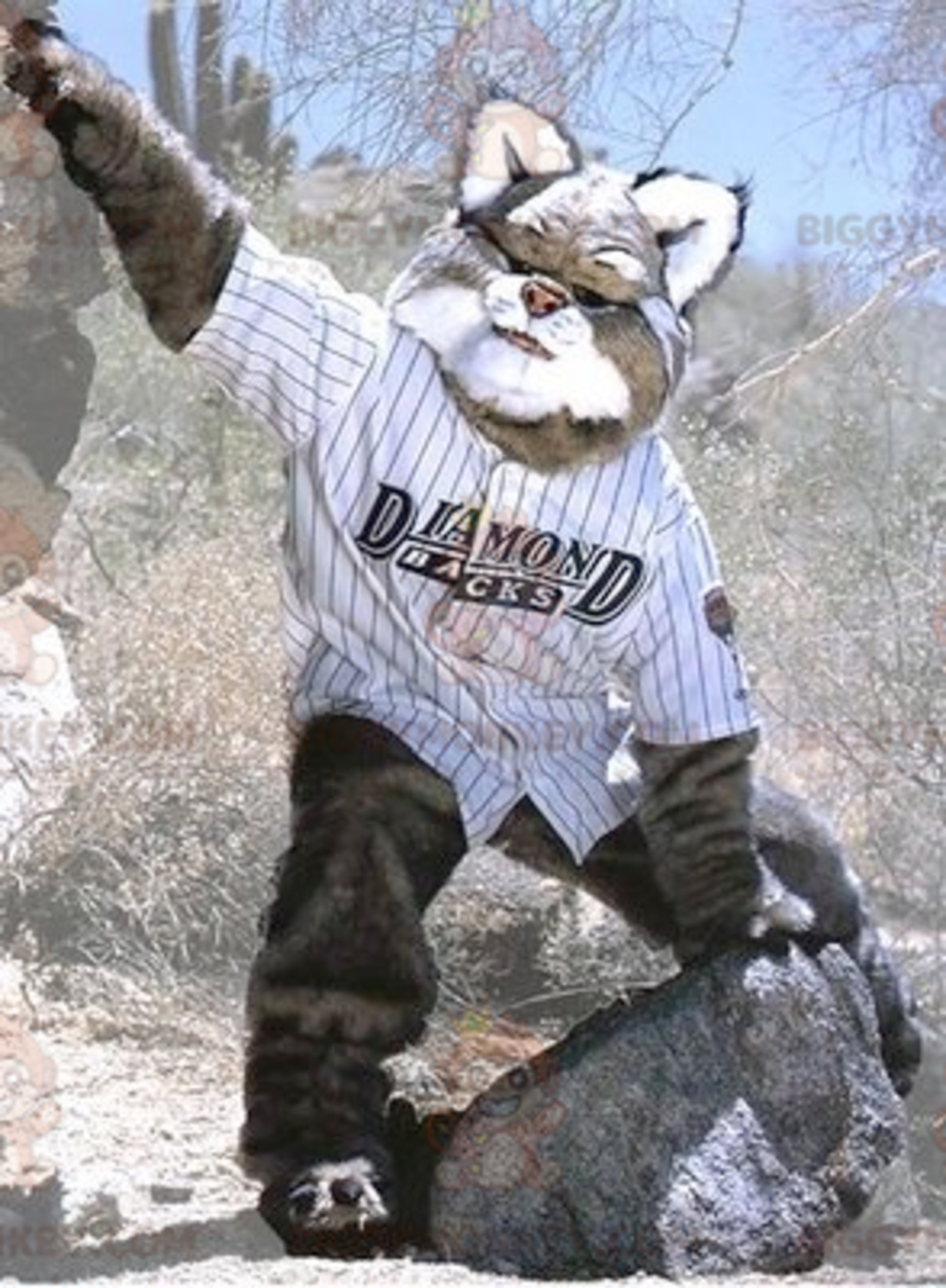 inadvertently tight grain Giant Hairy Gray and White Lynx Mascot Costume BIGGYMONKEY™ - Walmart.com