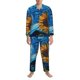 thumbnail image 3 of Balery Starry Night Sunflower Field Pijama para Hombre de Dos Piezas con Manga Larga, Conjunto de Dormir y Descanso Suave con Bolsillos-Medium, 3 of 7