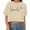 Beige, variant on Womens Fashion Cropped Letter Print Top Crew Neck Short Sleeve Shirt Alphabet Graphic Midriff Stylish Tee
