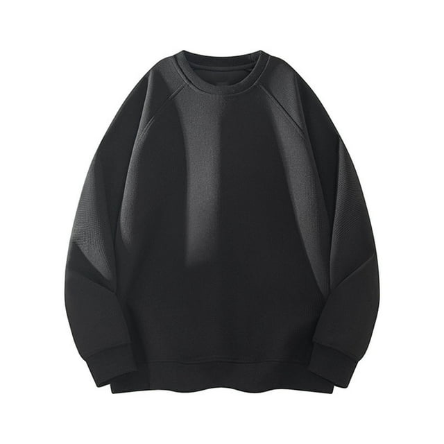 RXMEKW Chandail Molletonné Doux pour Hommes à Col Rond et Manches Longues pour Tenue Décontractée en Noir Taille g