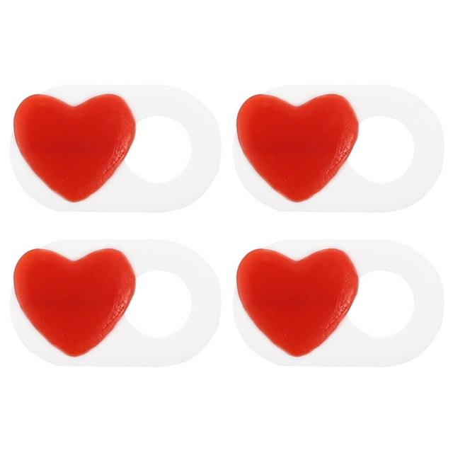 KAKOWELY Web Camera Cover 4PCS Heart Pattern Camera Cover Slide Blocker Laptop Tablet Camera Cover0.59"X0.35"X0.04"