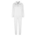 thumbnail image 7 of Oplxuo Womens 2 Piece Sweatsuit Half Zip Oversized Sweatshirt Jogging Tracksuit Sets Lounge Outfits with Pockets, 7 of 7