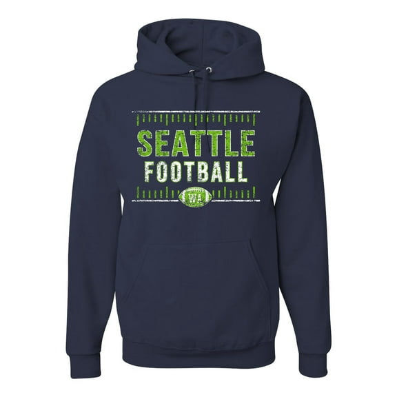 Wild Bobby Seattle SEA Hometown City Football Fan Pride Sports Unisex Graphic Hoodie Sweatshirt, Navy, Small