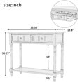 thumbnail image 4 of Traditional Daisy Series Console Table with Double Drawers ,Retro Console Table with Bottom Shelf, for Living Room, Navy, 4 of 9