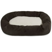 Majestic Pet Sherpa Villa Velvet Bagel Pet Bed for Dogs, Calming Dog Bed Washable, Small, Storm