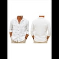 thumbnail image 2 of Camisa Guayabera de Larga con Cuatro Bolsillos para Hombre, Detalle de Pinzas, Corte Holgado L, 2 of 6