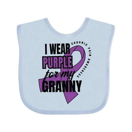 

Inktastic Chronic Pain I Wear Purple For My Granny Gift Baby Boy or Baby Girl Bib