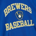 thumbnail image 4 of Men's Mitchell & Ness Royal Milwaukee Brewers Cooperstown Collection Washed Fleece Pullover Short Sleeve Hoodie, 4 of 4