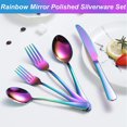 thumbnail image 4 of 20 Piece Silverware Set Service for 4, Stainless Steel Flatware Set, Mirror Polished Cutlery Utensil Set, Durable Home Kitchen Eating Tableware Set, Fork Knife Spoon Set, Dishwasher Safe, Rainbow, 4 of 7