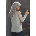 thumbnail image 3 of Women's Gray Sequin Shoulder Long Sleeve Top, 3 of 18