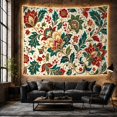 thumbnail image 6 of Ornate Floral Pattern with Large Blossoms, Calming Traditional Folk Art for Flower Lovers, Bohemian Wall Art, Housewarming Gift Tapestry Wall Hanging for Living Room, Bedroom, 6 of 7