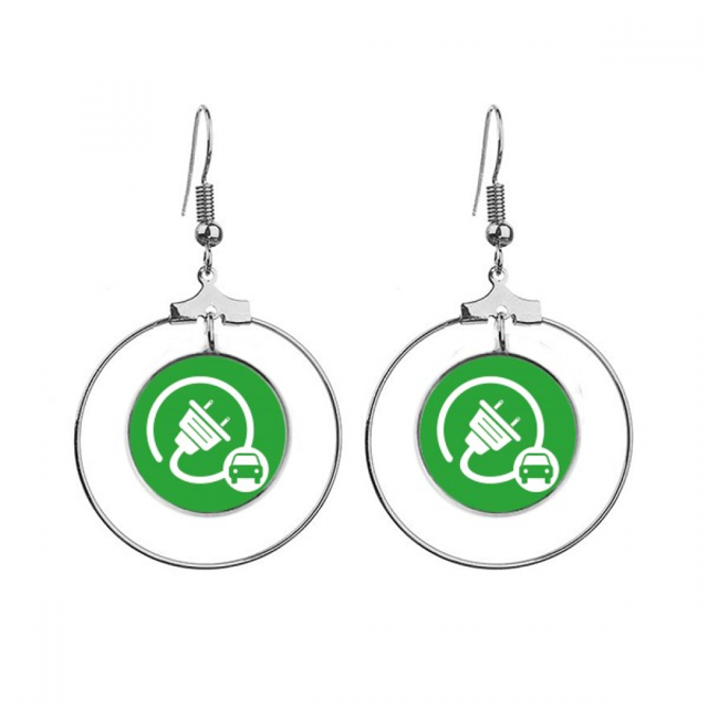 Enchufe de energía de grandes vehículos proteger ambiente Los pendientes cuelgan del aro de la joyería del círculo de la gota Unbranded M