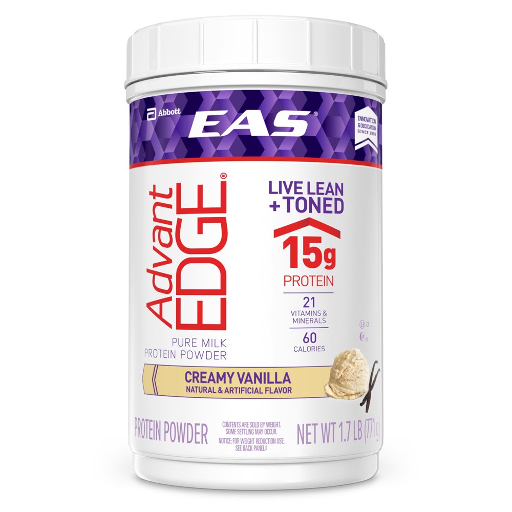EAS AdvantEDGE Milk Protein Powder, Creamy Vanilla, 1.7 lb (Pack of 2