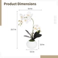 thumbnail image 5 of Real Touch Orchid Artificial Flowers with Vase, White Fake Silk Orchids Floral Centerpiece, Decorative Potted Phaleanopsis Orchid Bonsai for Home Office Table Decor, 5 of 6