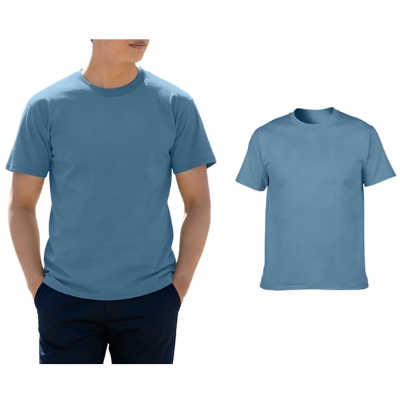 Tee Shirts Mens Short Sleeve Crew Neck Basic Sky Blue Tshirt Men Summer Shirts