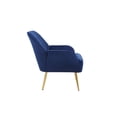 thumbnail image 5 of Accent Armchair with Metal Legs, Modern Upholstered Sherpa Sofa Chair with Curved Back, Comfy Leisure Side Chair for Living Room, Bedroom, Waiting Room, Vanity Room, Office, Navy, 5 of 8