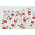 thumbnail image 6 of FEDPOP Toddler Girls Pajamas Bamboo Viscose Kids Long Sleeve Snug fit Cherry Printed Pjs 2pcs Set 3T, 6 of 7