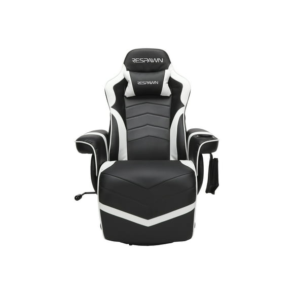 RESPAWN RSP-900 Racing Style, Reclining Gaming Chair, 35.04" - 51.18" D x 30.71" W x 37.01" - 44.88" H, White