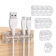 thumbnail image 1 of Organizadores de cables de escritorio transparentes, juego de 5, soporte de clip de cable adhesivo fijo de silicona para guardar cables de escritorio para cargadores, mouse, auriculares y cables de t, 1 of 5