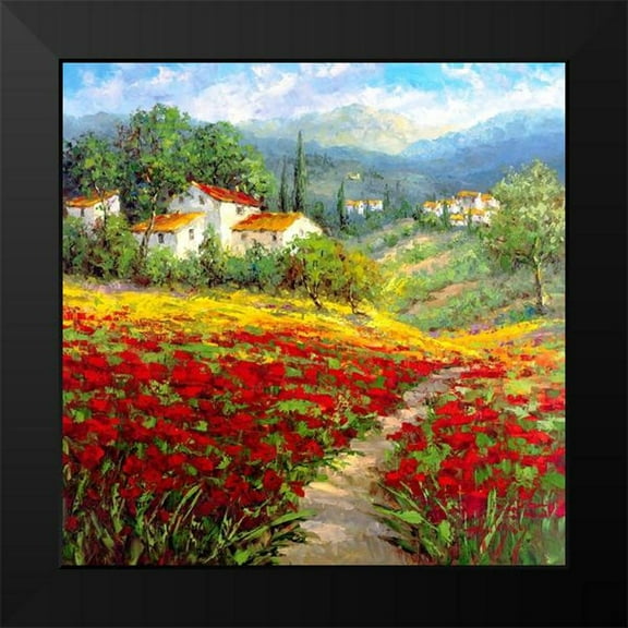 Hulsey 12x12 Black Modern Framed Museum Art Print Titled - Fleur Du Pays I