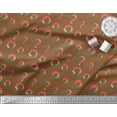 thumbnail image 1 of Soimoi Brown Poly Georgette Fabric Text & Paint Brush Art & Craft Printed Fabric 1 Yard 52 Inch Wide, 1 of 1