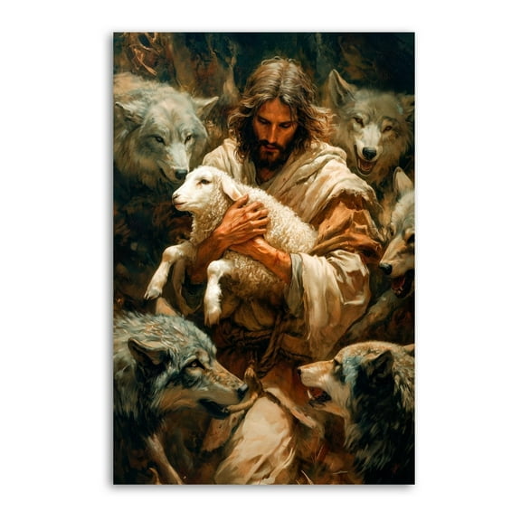 Protection of Jesus Canvas Wall Art Prints Poster Gifts Photo Picture Painting Posters Room Decor Home Decorative 12x18inch(30x45cm)