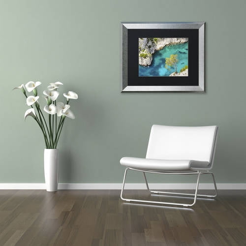 Trademark Fine Art "Turquoise Waters" Canvas Art by Michael Blanchette Photography Black Matte, Silver Frame