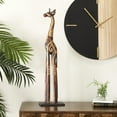 thumbnail image 2 of 8" x 31" Dark Brown Wood Giraffe Sculpture, by DecMode, 2 of 9