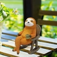 thumbnail image 3 of Figura de animal: perezoso en mecedora, adorno en miniatura de resina, maceta, escritorio, jardín, decoración del hogar, artesanías de resina., 3 of 9