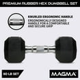 thumbnail image 3 of MAGMA Premium Rubber Hex Dumbbell Sets, 3 of 8
