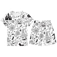 thumbnail image 2 of Hpapadks Girl Pajamas Children Halloween Diy Short Sleeve Shorts Nightwear Set Pjs for Boys White 3-4 Years, 2 of 3