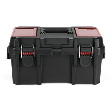 Hyper Tough 16-Inch Toolbox – Heavy-Duty Resin Storage with Padlock Security & Small Parts Organizer