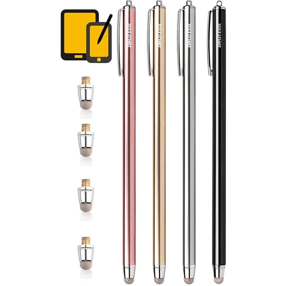 Stylus Pen Styluses Pens Long Extra Universal Pencil Capacitive Tablets Tablet Touch Screen Touchscreens for Apple iPad Pro mini Air iPhone with Replacement Tip
