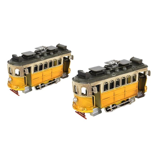 2x Modelo de Autobús Retro, Coches de Juguete, Adornos de Juguete para , Pantalla DIY, Manualidades, Decoración Del Hogar Baoblaze Juguetes de autobús para niños