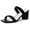 Black Vegan Leather Braid, variant on Stormi Sandals Women Flat Mules- Square Toe Double Band Low Block Heel -Sandals for Women