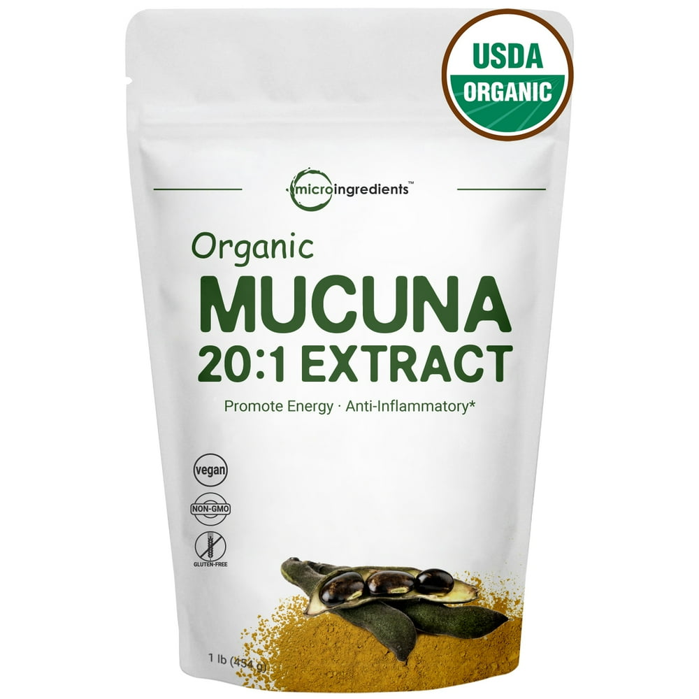 Organic Mucuna Pruriens 201 Super Extract Powder,1 Pound
