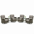 thumbnail image 2 of PARKWELL 6-Piece Patio Wicker Chairs Swivel Rocker Set,Outdoor High Back Swivel Glider Rocking Lounge Chairs with Side Table for Patio Deck Garden,Gray/Gray, 2 of 7