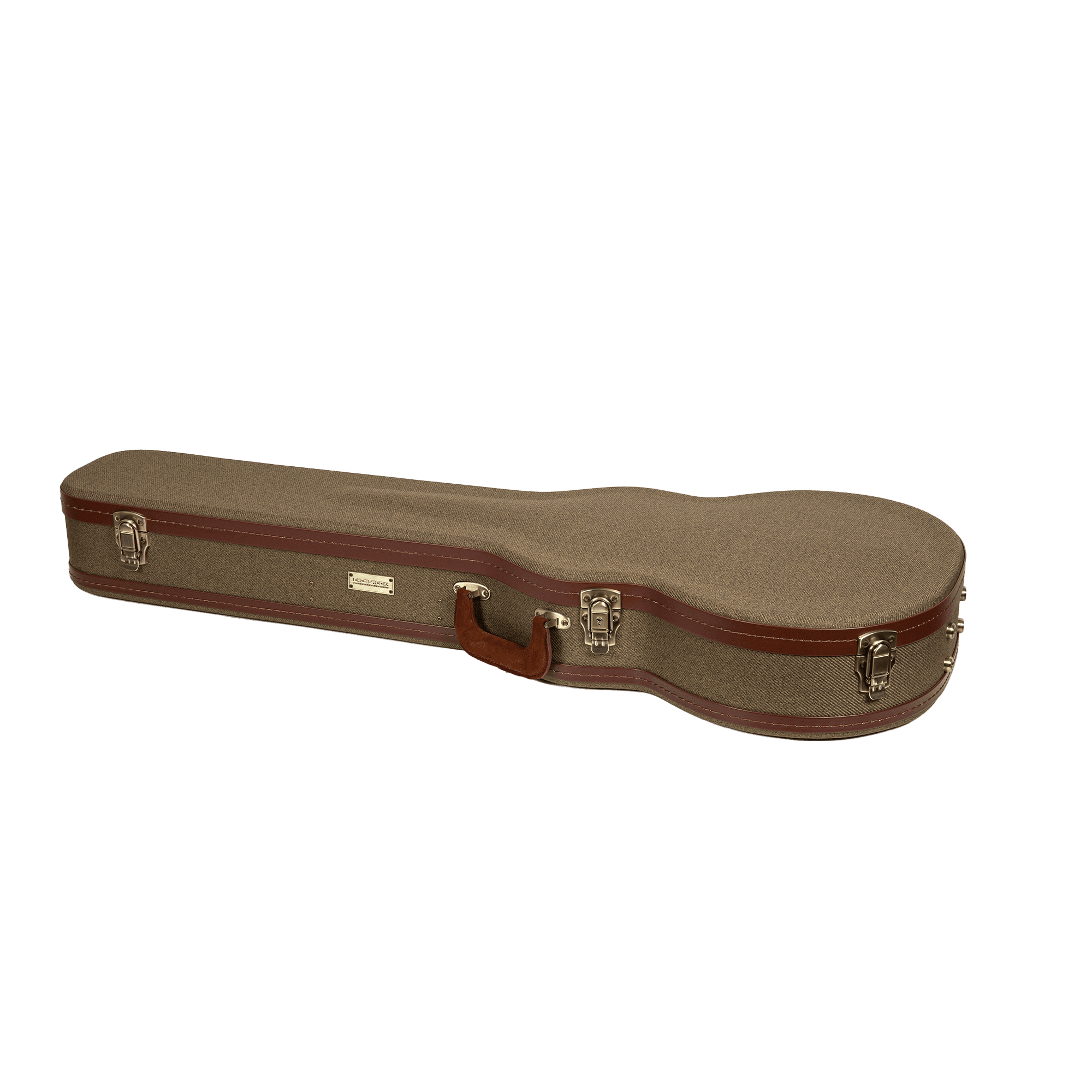 Crossrock Master Series - Wooden Les Paul Electric Guitar Case - Security Lock, Genuine Leather Handle, Reinforced Hardware, Metal Feet, Storage Space- Olive Green Tweed