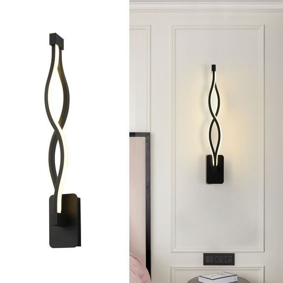 Miumaeov Wall Sconce LED Modern Porch & Patio Wall Light Fixture Black Exterior Wall Lights Dimmable for Living Room Garage Bathroom