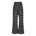 thumbnail image 5 of Lenpel Women's Plus Size Work Pants High Waisted Pull on Plaid Flare Wide Leg Pants Bootcut Business Casual Trousers(Black,X-Large), 5 of 7