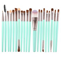 1 Set Travel Makeup Brush Set Eyeshadow Brush Contour Concealer Blusher Brush Faux Fiber Green