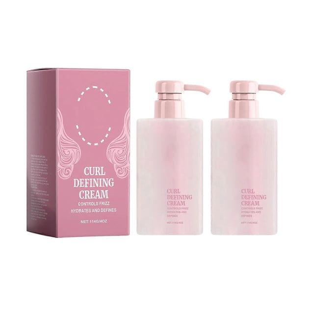 Crema definidora de rizos para cabello rizado. Fórmula hidratante antiencrespamiento sin enjuague para rizos suaves y elásticos. 2 unidades.