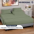 thumbnail image 3 of SGI Bedding 28" Queen Split Top Flex Head sheet 100% Egyptian Cotton Sheet Set - 600 Thread Count Flex Top Sheet for Adjustable Bed 4 Piece Sheet Set 15" Deep for Sleep Number bed - Moss, 3 of 7