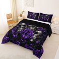 thumbnail image 2 of Castle Fairy Spooky Skull Full Size Comforter Sets 3-Piece,Boho Rose Butterfly Bedding Comforter Set,Violet Blacks,1 Comforter and 2 Pillowcases,Black Reversible, 2 of 6