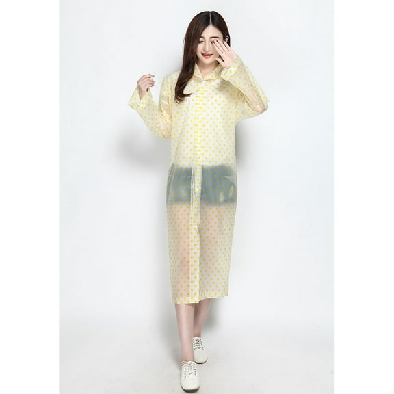 GOOHOCHY Hood Travel Raincoat Unisex Raincoat Men and Women 145.00X68.00X0.50CM Yellow