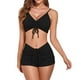 thumbnail image 1 of Traje de baño vintage de dos piezas para mujer, bikini retro con cuello halter fruncido y cintura alta con parte inferior, trajes de baño para mujer, 1 of 5
