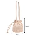 thumbnail image 2 of Bolso tipo cubo para mujer con cordón ligero plisado a la moda suave bolso de mano, 2 of 9