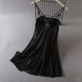 thumbnail image 5 of Feancey Soft Silk Nightgown for Women Bow Spaghetti Strap Lingerie Sleep Dress Ruffle Lace Cami Nightdress Womens Cute Nightgowns with Built in Bra Black M, 5 of 5