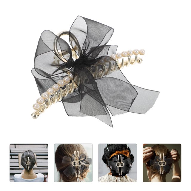 Greenadscape Accesorios Para Con Pinza De Moño Negro Y Falsas Para Sujeción Cómoda Y